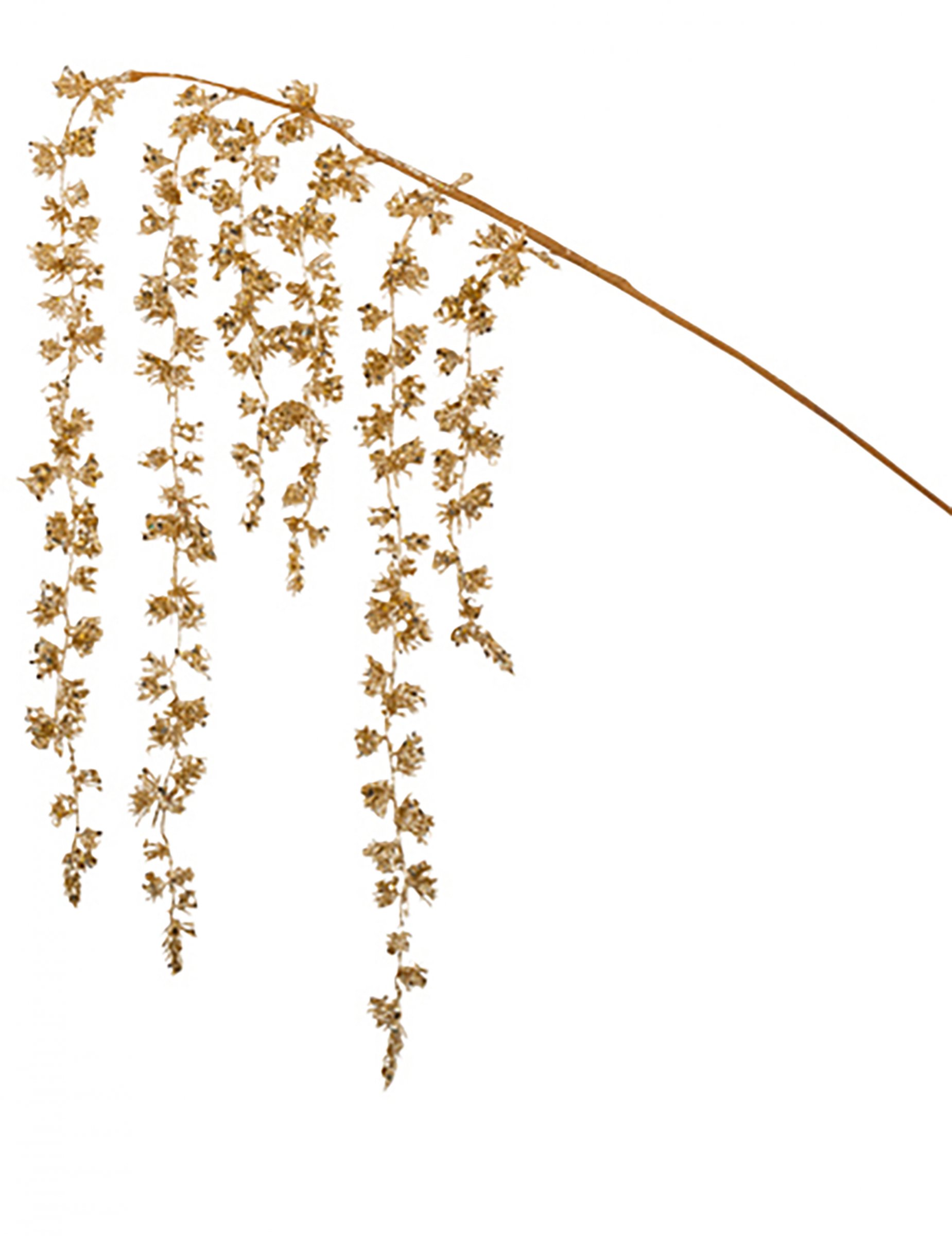 Prächtiger Glitzer-Zweig Weihnachts-Hängedeko champagnerfarben 97 cm Prächtiger Glitzer-Zweig Weihnachts-Hängedeko champagnerfarben 97 cm von ARTYFETES