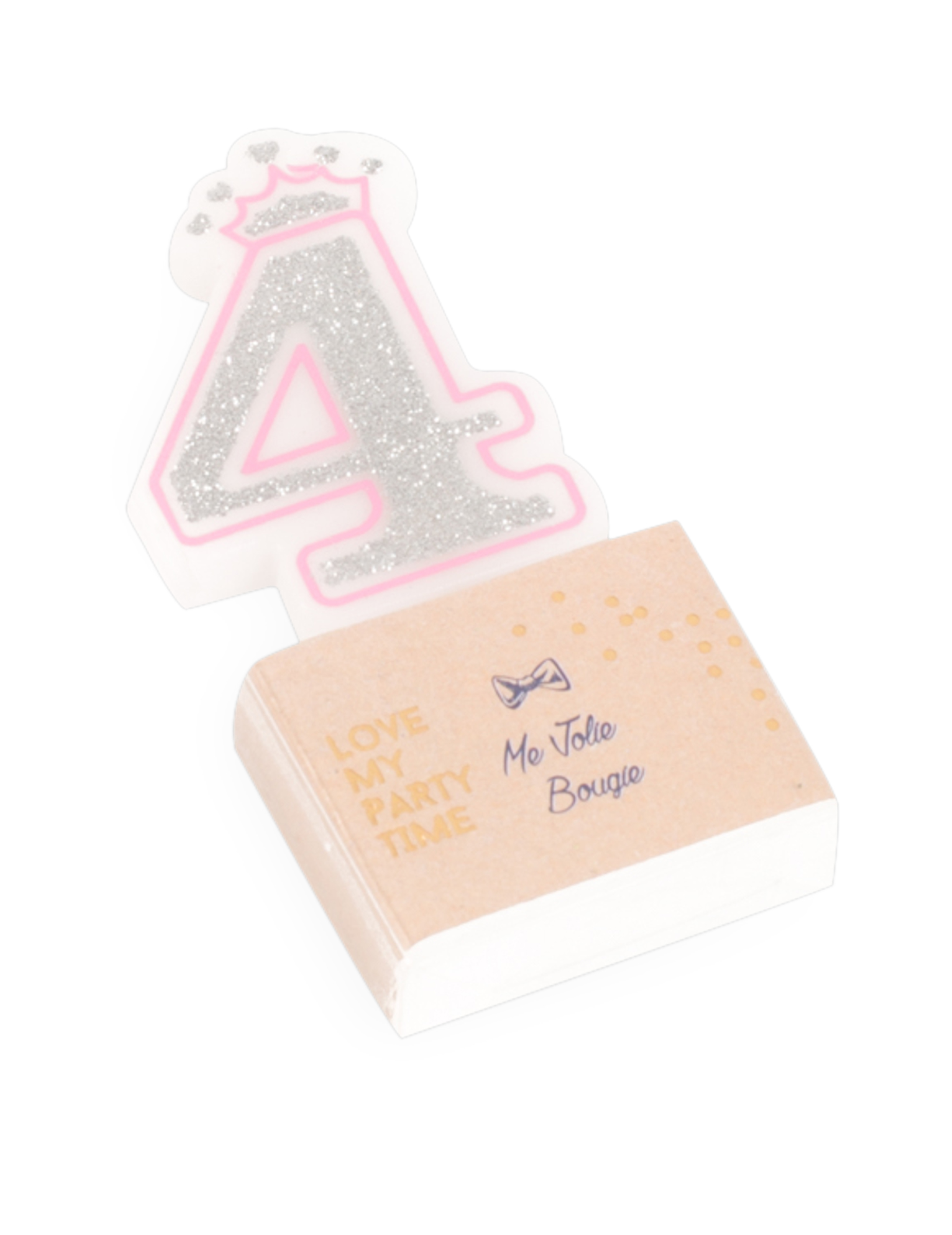Prinzessin Geburtstagskerze Zahl 4 mit Glitzer 5,8 cm Prinzessin Geburtstagskerze Zahl 4 mit Glitzer 5,8 cm von ARTYFETES