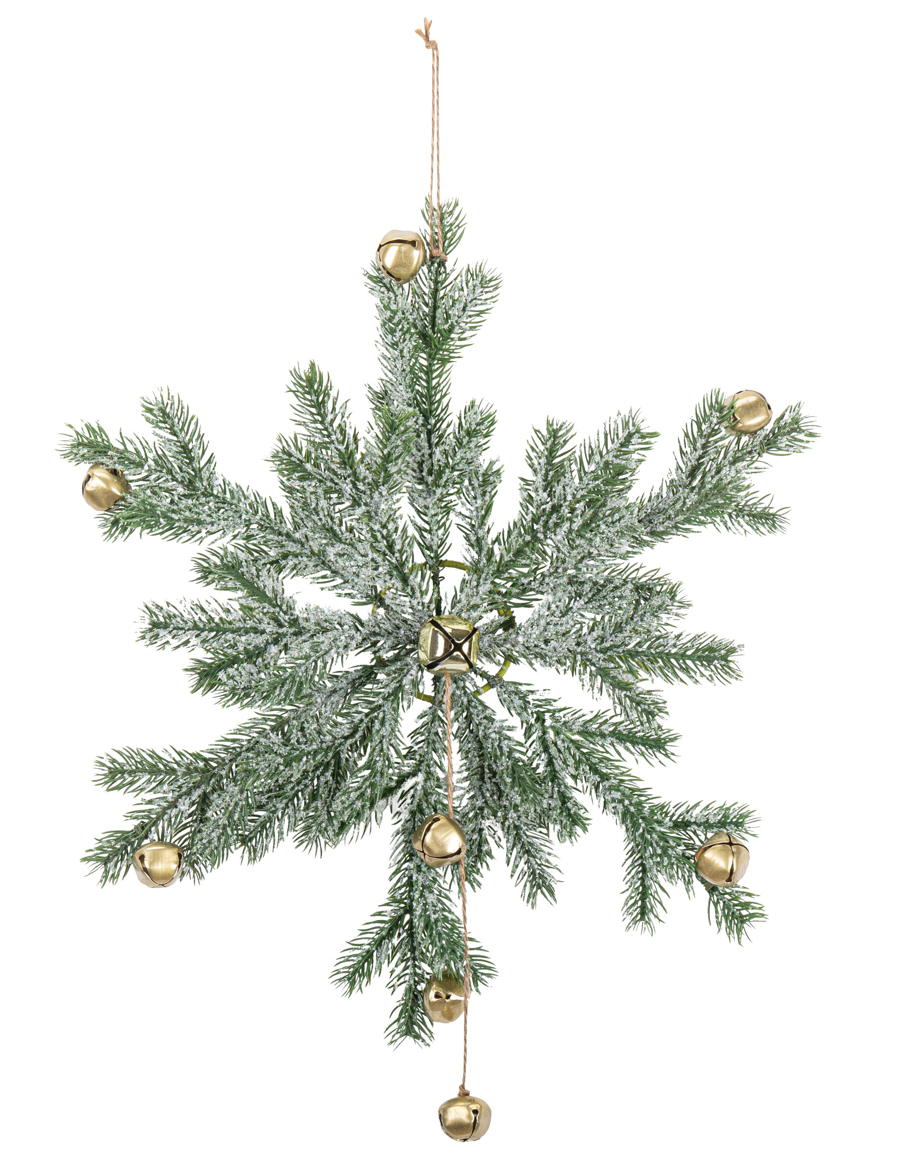 Schneeflocke aus Tannenzweigen Weihnachtsdeko grün-goldfarben 48 cm Schneeflocke aus Tannenzweigen Weihnachtsdeko grün-goldfarben 48 cm von ARTYFETES