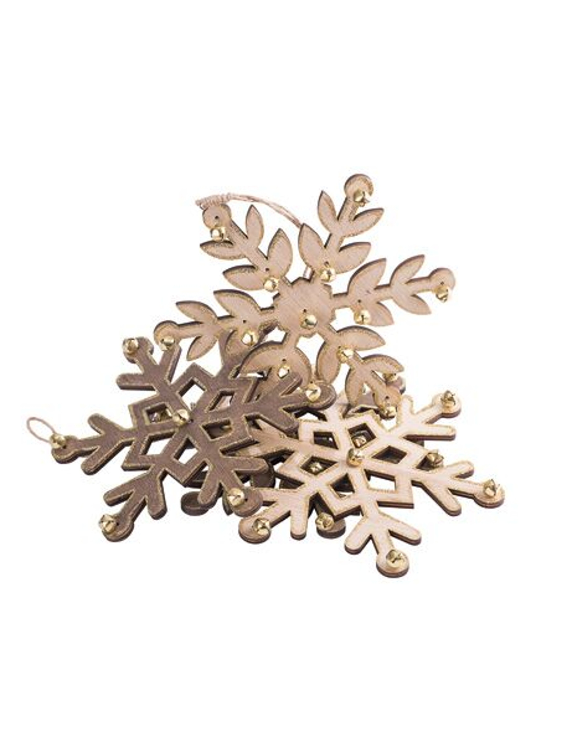 Schneeflocken-Anhänger Weihnachtsbaum-Deko 4 Stück gold 18 cm Schneeflocken-Anhänger Weihnachtsbaum-Deko 4 Stück gold 18 cm von ARTYFETES