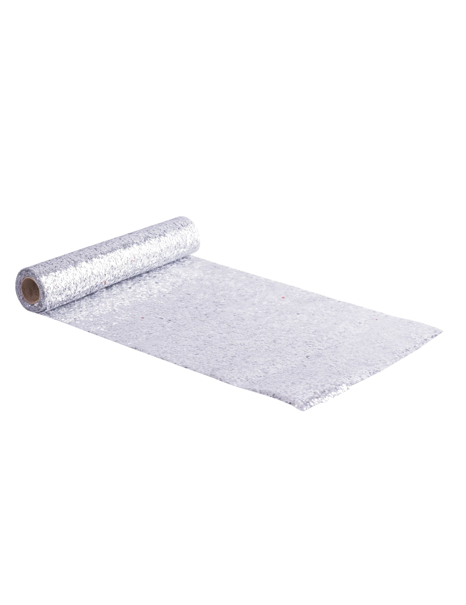 Silberner Pailletten-Tischläufer 28 cm x 3 m zuschneidbar Silberner Pailletten-Tischläufer 28 cm x 3 m zuschneidbar von ARTYFETES