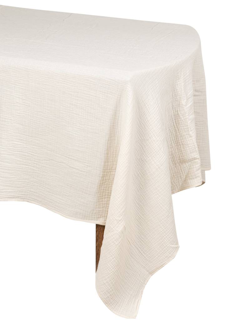 Tischdecke aus Baumwoll-Gaze Cremefarben 130 x 240 cm Boho-Stil Tischdecke aus Baumwoll-Gaze Cremefarben 130 x 240 cm Boho-Stil von ARTYFETES