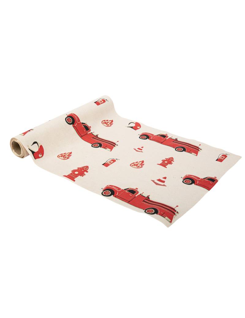 Tischläufer Feuerwehr Rot Gold Suédine 28 cm x 3 m von ARTYFETES