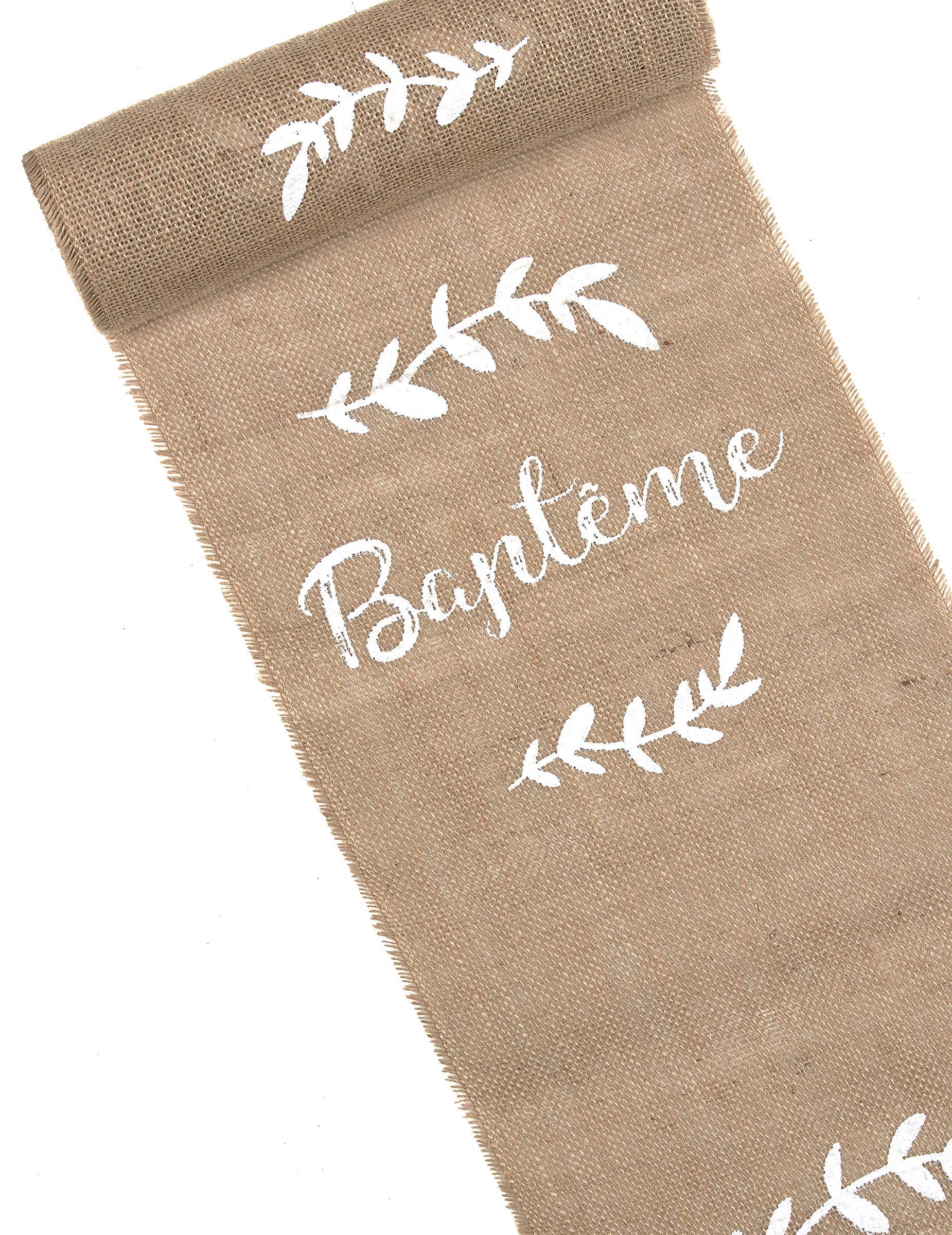 Tischläufer Jute Taupe zur Taufe 28 cm x 5 m von ARTYFETES