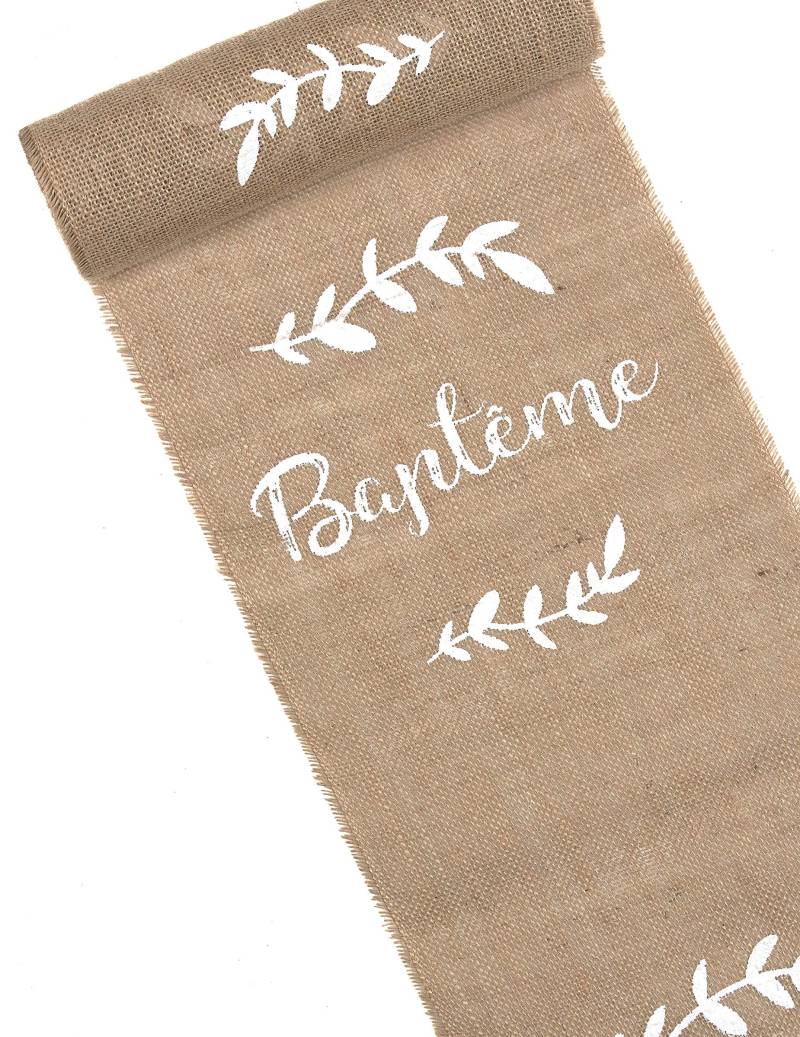 Tischläufer Jute Taupe zur Taufe 28 cm x 5 m von ARTYFETES