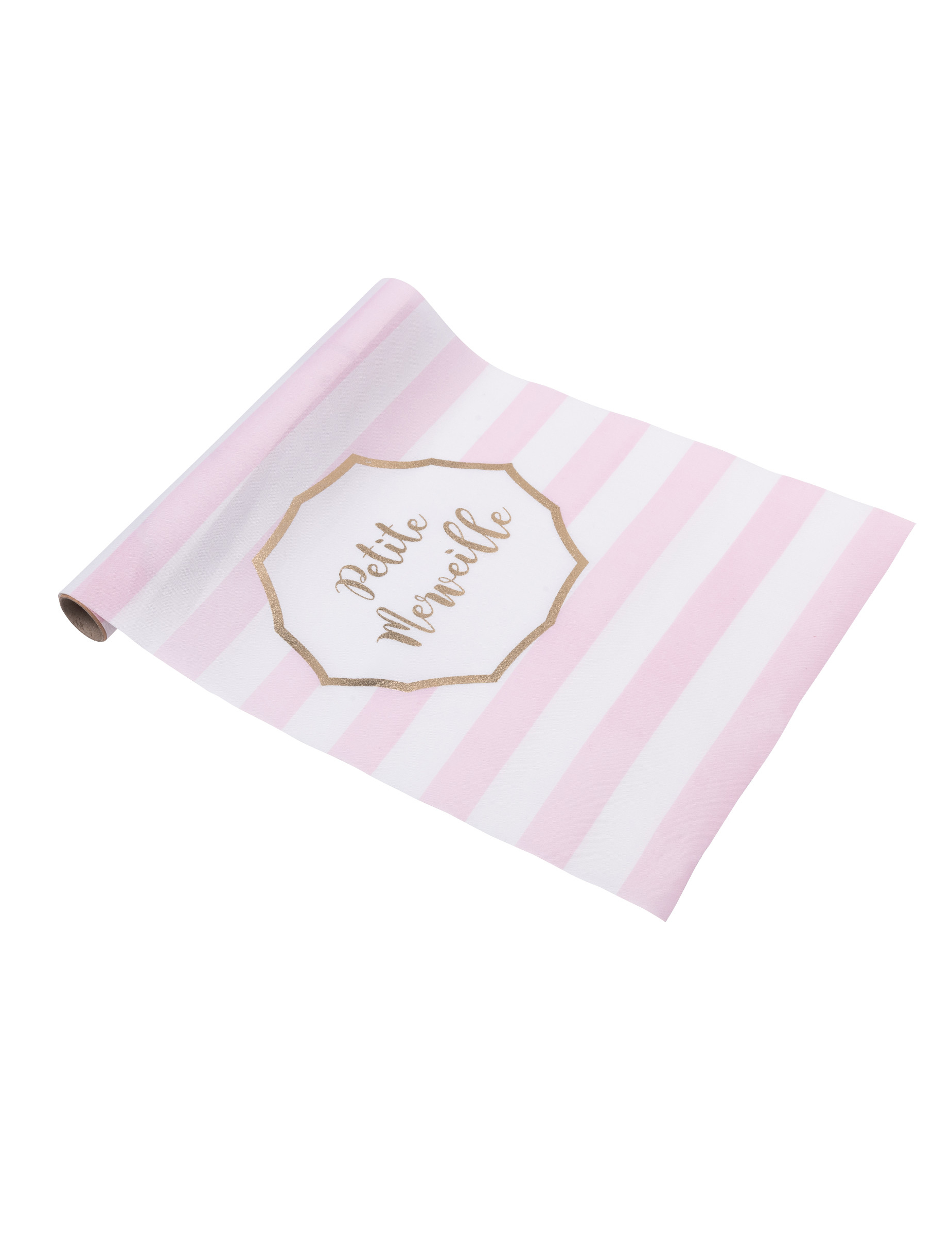 Tischläufer Kleine Wunder rosa-gold gestreift Stoff 28cm x 5m Tischläufer Kleine Wunder rosa-gold gestreift Stoff 28cm x 5m von ARTYFETES