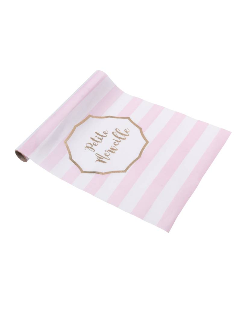 Tischläufer Kleine Wunder rosa-gold gestreift Stoff 28cm x 5m Tischläufer Kleine Wunder rosa-gold gestreift Stoff 28cm x 5m von ARTYFETES