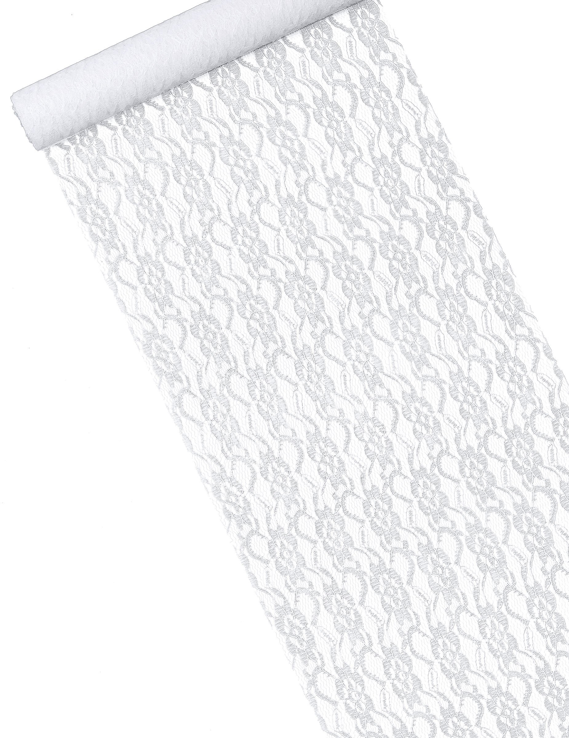 Tischläufer Spitze Weiß 30 cm x 5 m von ARTYFETES
