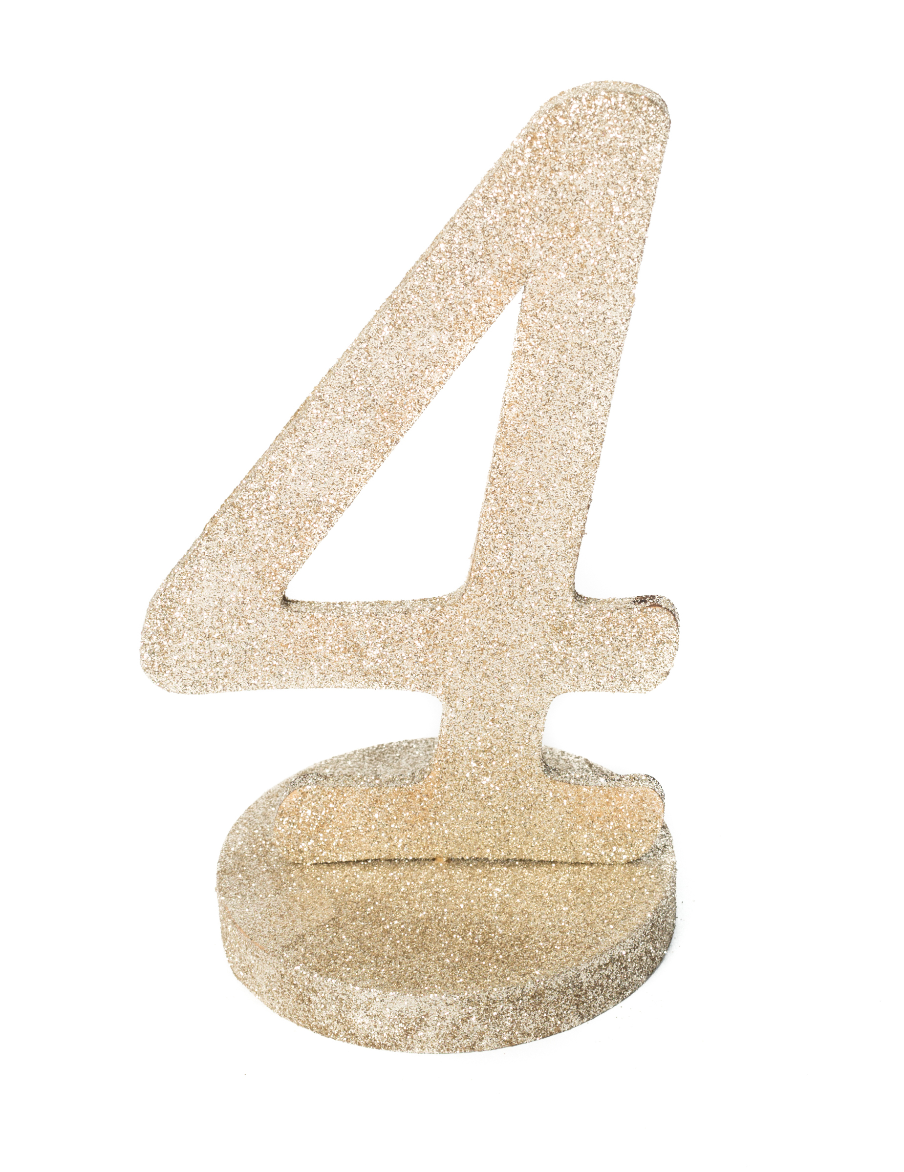 Tischnummer 4 Aufsteller Holz Champagnerfarben 20 cm Tischnummer 4 Aufsteller Holz Champagnerfarben 20 cm von ARTYFETES