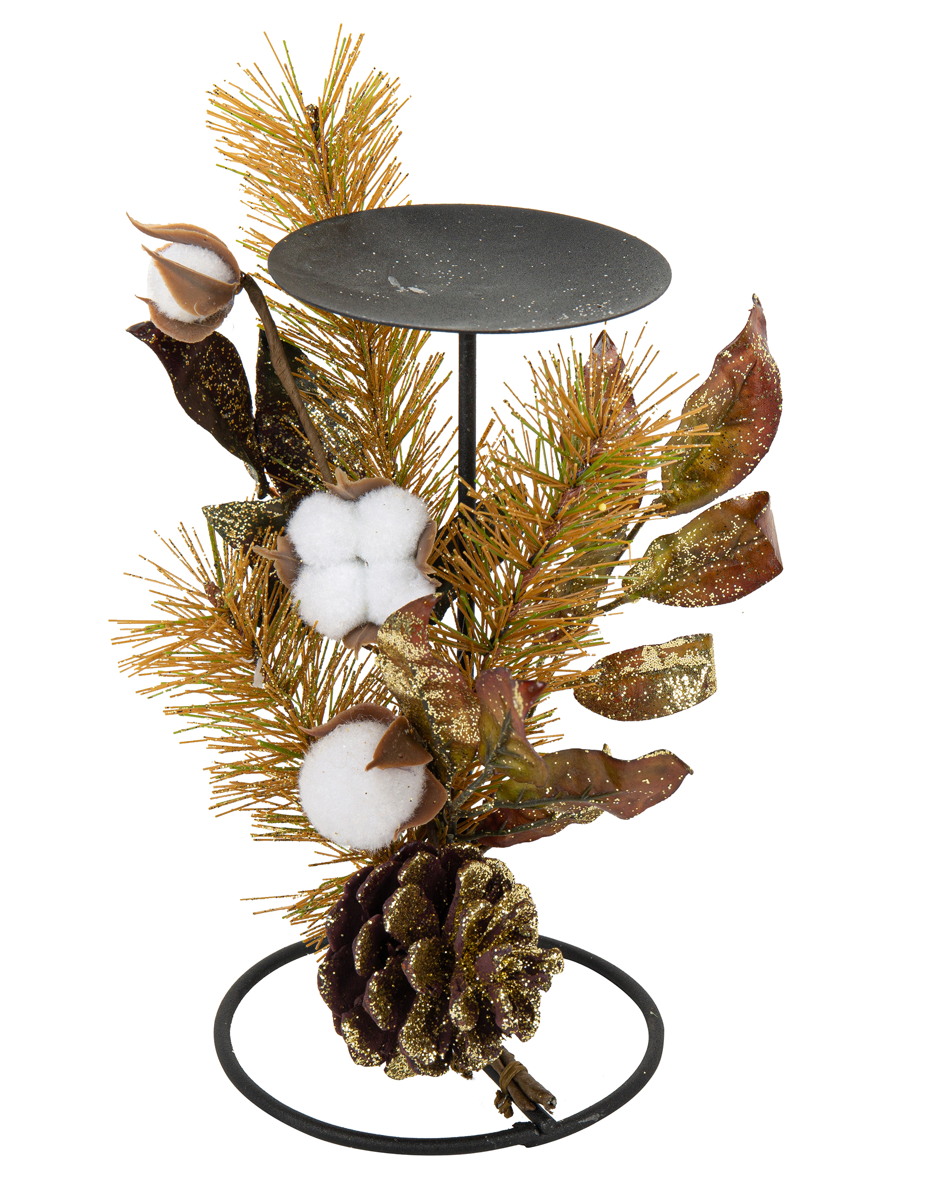 Weihnachtliche Kerzenständer mit Kunstpflanzen gold-braun 20 cm Weihnachtliche Kerzenständer mit Kunstpflanzen gold-braun 20 cm von ARTYFETES