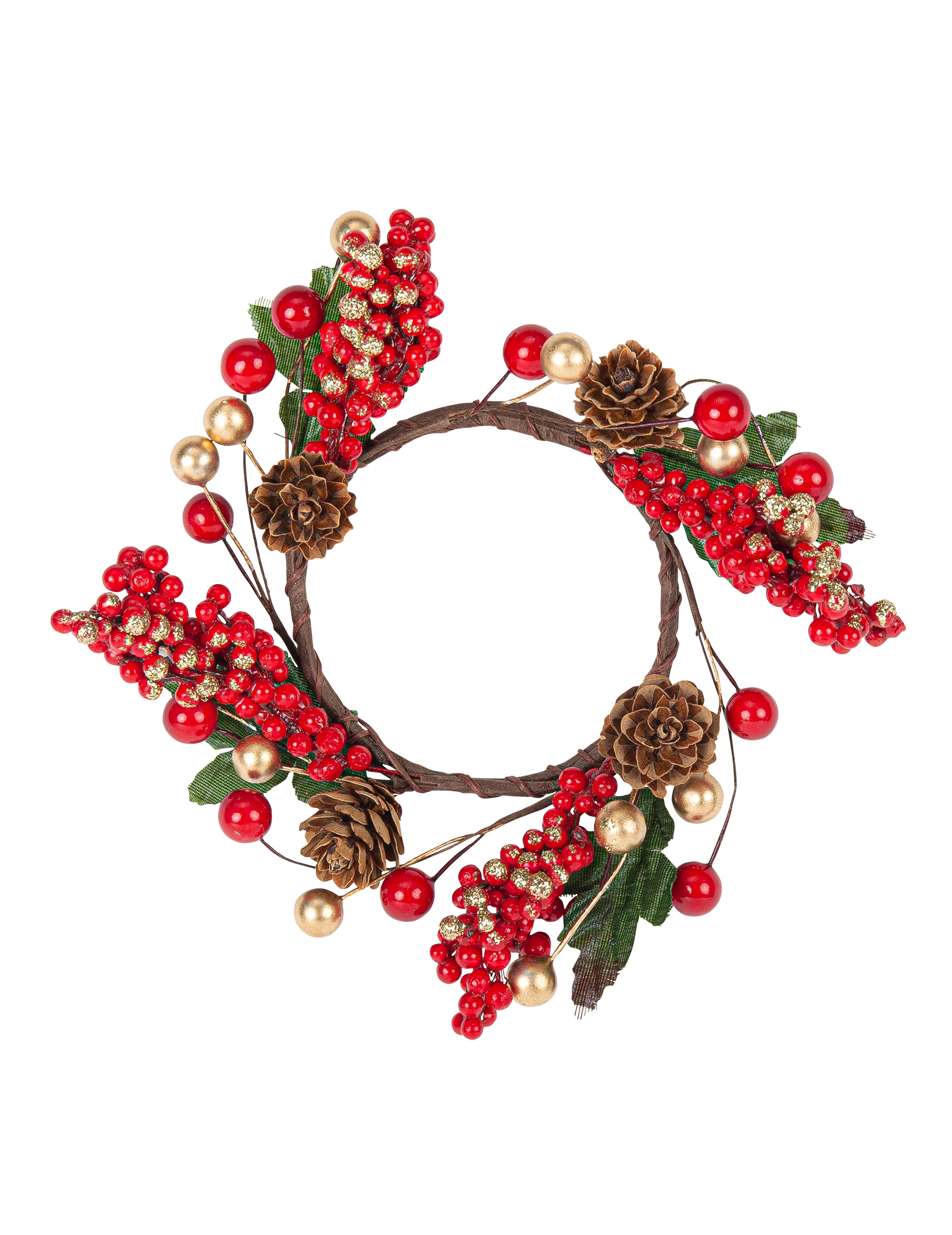 Weihnachtlicher Beerenkranz Tischdekoration braun-grün-rot 15 cm Weihnachtlicher Beerenkranz Tischdekoration braun-grün-rot 15 cm von ARTYFETES