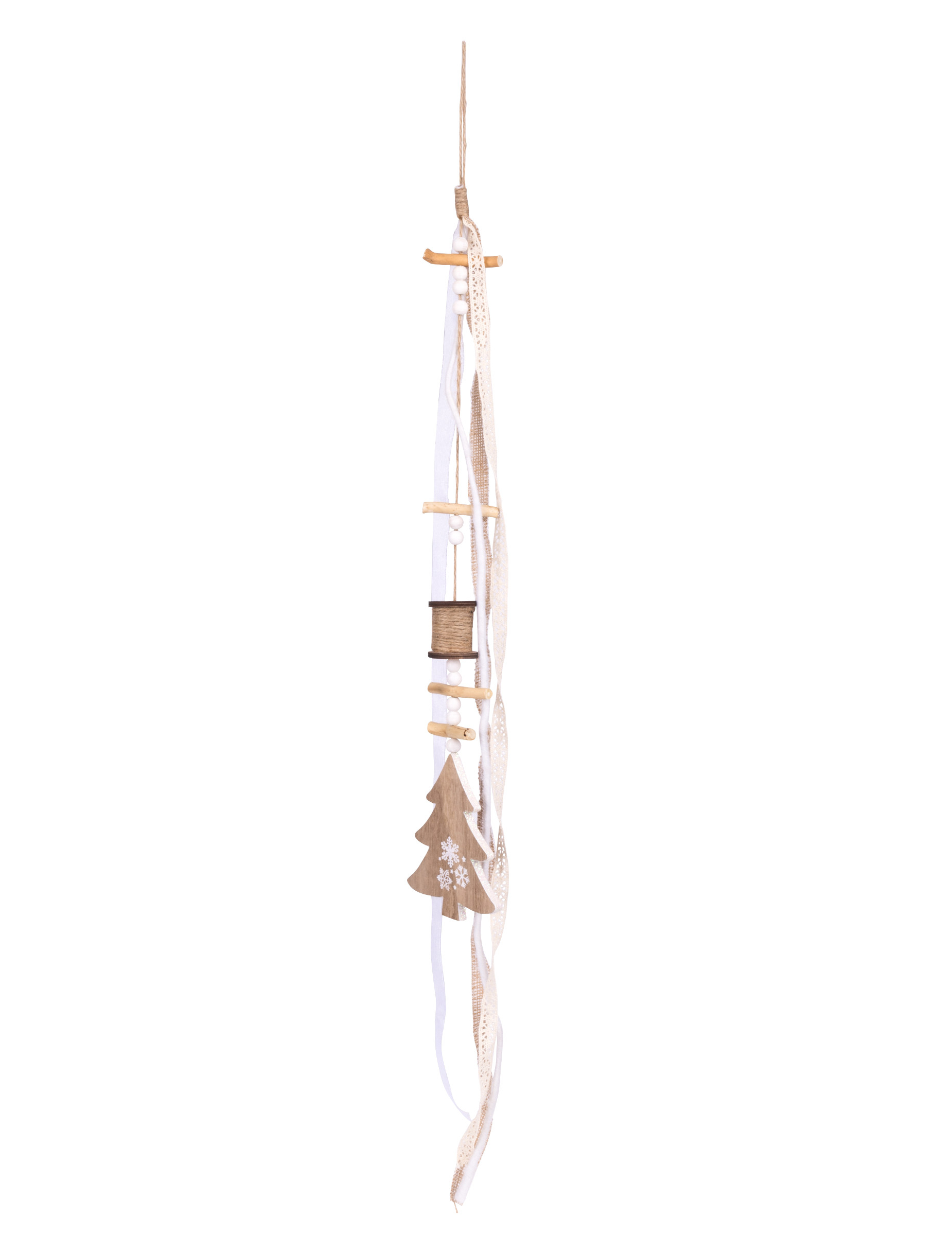 Weihnachts-Hängedeko Weihnachtsbaum und Spitze braun-weiß 90 cm Weihnachts-Hängedeko Weihnachtsbaum und Spitze braun-weiß 90 cm von ARTYFETES