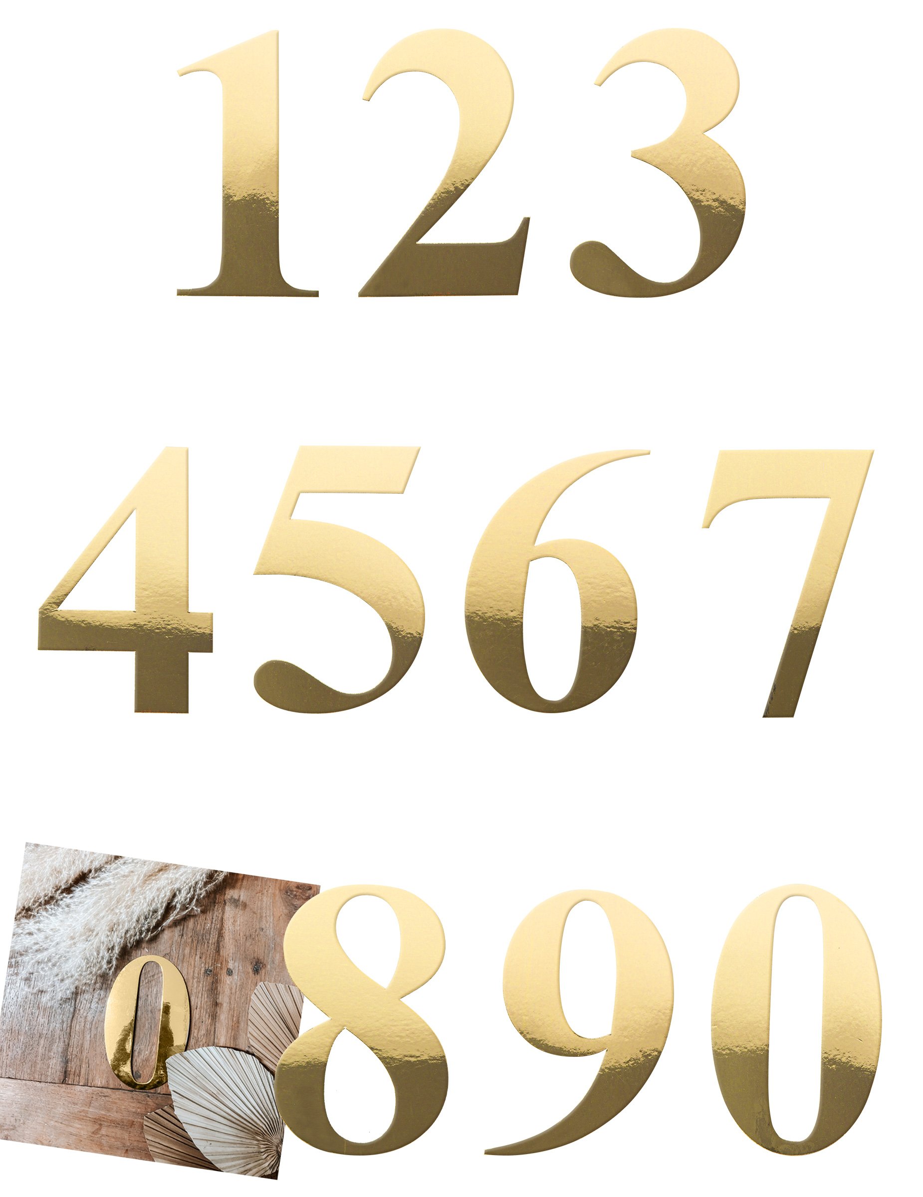 Zahlen Aufkleber Gold Sticker Zahlen goldfarben 15 cm von ARTYFETES