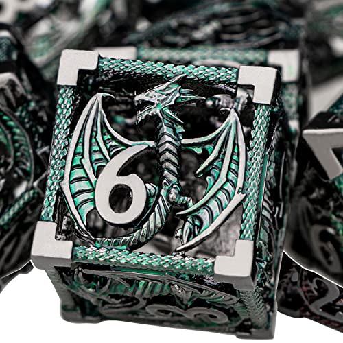 ARUOHHA Hohles DND-Würfel-Set, 7-teilig, schwarz-grün, Metall-Drachenwürfel mit Geschenk-Box, D- und D-Würfel, RPG-Rollenspiele, polyedrisches Würfel-Set D20, D12, D10, D8, D6, D4 ARUOHHA Hohles DND-Würfel-Set, 7-teilig, schwarz-grün, Metall-Drachenwürfel mit Geschenk-Box, D- und D-Würfel, RPG-Rollenspiele, polyedrisches Würfel-Set D20, D12, D10, D8, D6, D4 von ARUOHHA