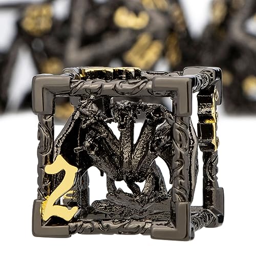 ARUOHHA Hohles DND-Würfel-Set, schwarz-gold, 5-köpfige Drachen, D- und D-Würfel mit Geschenkbox, Rollenspiele, 7-teiliges Dungeons-Würfel-Set, polyedrisches Würfel-Set, D20, D12, D6 ARUOHHA Hohles DND-Würfel-Set, schwarz-gold, 5-köpfige Drachen, D- und D-Würfel mit Geschenkbox, Rollenspiele, 7-teiliges Dungeons-Würfel-Set, polyedrisches Würfel-Set, D20, D12, D6 von ARUOHHA