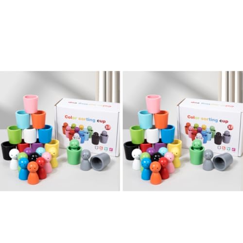 ARVALOLET 2Set -Farbsortierbecher, Montessori Farbsortierspielzeug Holzstiftpuppen in Tassen Vorschule Lernaktivitäten Bildungsspielzeug Farbspielzeug for 3 4 5 Jahre alte Jungen Mädchen ARVALOLET 2Set -Farbsortierbecher, Montessori Farbsortierspielzeug Holzstiftpuppen in Tassen Vorschule Lernaktivitäten Bildungsspielzeug Farbspielzeug for 3 4 5 Jahre alte Jungen Mädchen von ARVALOLET