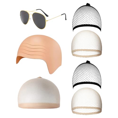 ARVALOLET 7-teiliges Halloween-Kahlköpfe-Kappen-Set mit Brille for Erwachsene Kostümzubehör for Partys ARVALOLET 7-teiliges Halloween-Kahlköpfe-Kappen-Set mit Brille for Erwachsene Kostümzubehör for Partys von ARVALOLET