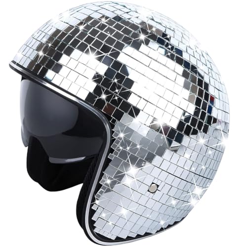 ARVALOLET Disco -Ballhelme, Disco -Helm Glitter Mirror Glass Punk Kostümhut mit einziehbarem Visorspiegel Glitter Ball Helme Hut for Frauen Männer DJ Club Bühnenbar Party Hochzeitsurlaub ARVALOLET Disco -Ballhelme, Disco -Helm Glitter Mirror Glass Punk Kostümhut mit einziehbarem Visorspiegel Glitter Ball Helme Hut for Frauen Männer DJ Club Bühnenbar Party Hochzeitsurlaub von ARVALOLET