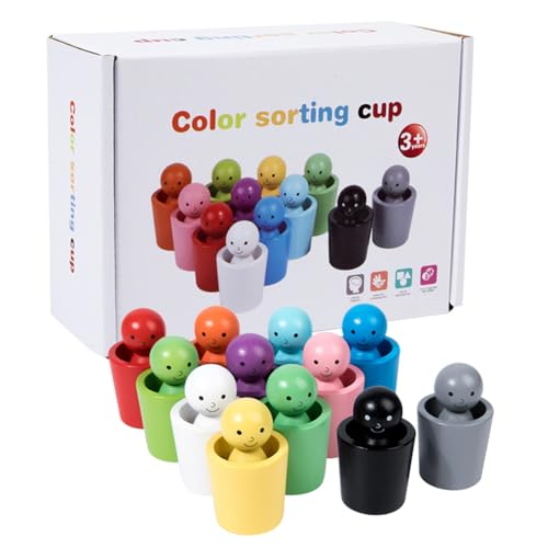 ARVALOLET Farbsortierbecher, Montessori Farbsortierspielzeug Holzstiftpuppen in Cups Vorschule Lernaktivitäten Bildungsspielzeug Farbspielzeug for 3 4 5 Jahre alte Jungen Mädchen Mädchen ARVALOLET Farbsortierbecher, Montessori Farbsortierspielzeug Holzstiftpuppen in Cups Vorschule Lernaktivitäten Bildungsspielzeug Farbspielzeug for 3 4 5 Jahre alte Jungen Mädchen Mädchen von ARVALOLET