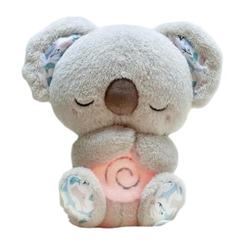 ARVALOLET Grau | Einschlafhilfe-Geschenk for Babys und Kleinkinder | Niedliches Koala-Schlafmusikspielzeug mit Musiklichtern, rhythmische Atembewegung, Plüsch-Stofftier, musikalisches von ARVALOLET