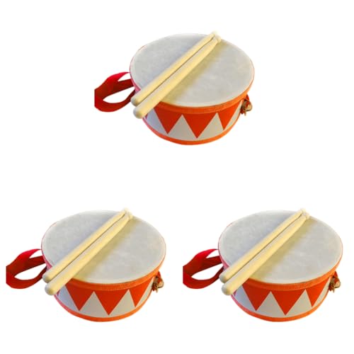 ARVALOLET Holz-Kinderdrum Set 15 cm Lernspielzeug Sensorik Verstellbarer Trageriemen 2 Drumsticks Rhythmus for Babys Kleinkinder von ARVALOLET