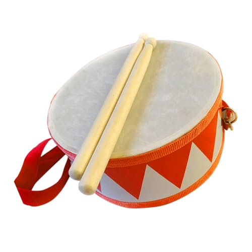ARVALOLET Holz-Kinderdrum Set 15 cm Lernspielzeug Sensorik Verstellbarer Trageriemen 2 Drumsticks Rhythmus for Babys Kleinkinder von ARVALOLET