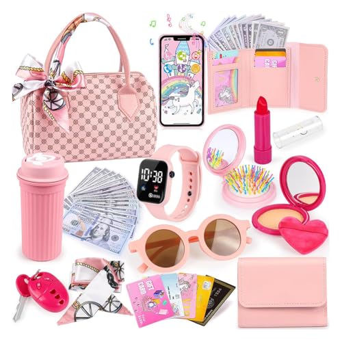 ARVALOLET Mädchen Spieltasche mit Prinzessinnen-Motiv, Spielset mit 33 Teilen inklusive Smartphone, Make-up, Wasserflasche Zubehör ARVALOLET Mädchen Spieltasche mit Prinzessinnen-Motiv, Spielset mit 33 Teilen inklusive Smartphone, Make-up, Wasserflasche Zubehör von ARVALOLET