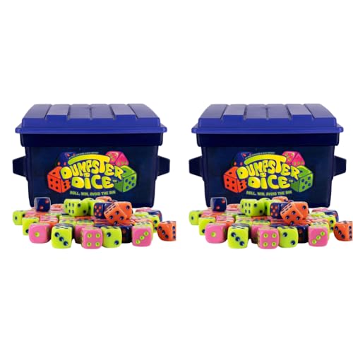 ARVALOLET Müllcontainer Würfel mit 80 bunten Würfeln for Familienspiele und Partys Rasantes Würfelspiel for 4 Spieler von ARVALOLET