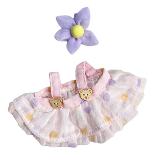 ARVALOLET Puppenkleidung Set - 17 cm Mode Kleiderkleid Set DIY Mini Dolls Kleidung Puppe süße Kleidung Dolls Accessoires for Labubu V1 V2 Weihnachtsgeburtstag Geschenk von ARVALOLET