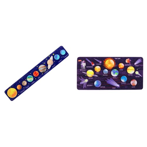 ARVALOLET Solar-System-Planeten-Puzzle Holzspielzeug Montessori Weltraum Puzzle for Kinder interaktives Lernspielzeug for Kleinkinder von ARVALOLET