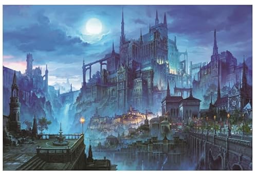ARYU 1000-Teiliges Holzpuzzle Burg Bei Nacht FüR Erwachsene, Geeignet FüR Erwachsene Ab 14 Jahren, 1 Set, 1 Puzzle, 75 X 50 cm, FüR MäNner Und Frauen, Denkspiel, Weihnachts- Und Geburtstagsgeschenk von ARYU