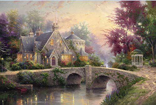 ARYU 1000-Teiliges Holzpuzzle Villa Am Flussufer.Geschenk FüR Erwachsene, Geeignet FüR Erwachsene Ab 14 Jahren, 1 Set, 1 Puzzle, 75 X 50 cm, FüR MäNner Und Frauen, Denkspiel von ARYU