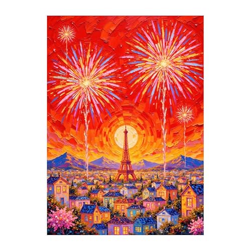 ARYU 1000-Teiliges Papierpuzzle Glanzvolle Nacht In Paris Geschenk FüR Erwachsene Geeignet FüR Erwachsene Ab 14 Jahren, 1 Set, 1 Puzzle, 75 X 50 cm, FüR MäNner Und Frauen, Denkspiel von ARYU