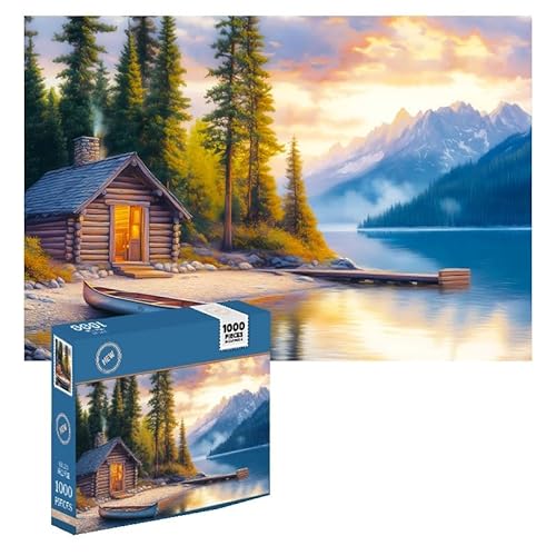 ARYU 1000-Teiliges Papierpuzzle Paradies Am See FüR Erwachsene, Geeignet FüR Erwachsene Ab 14 Jahren, 1 Set, 1 Puzzle, 75 X 50 cm, FüR MäNner Und Frauen, Denkspiel von ARYU