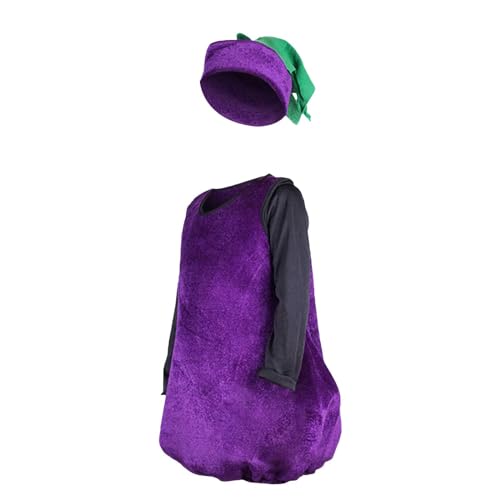 ARtray Halloween Kostüm Baby 56 Auberginen-Gemüse-Kostüme für Kinder, Show-Kleidung, Show-Kleidung Baby Erstausstattung Neugeborene (Purple, 9-10 Years) von ARtray