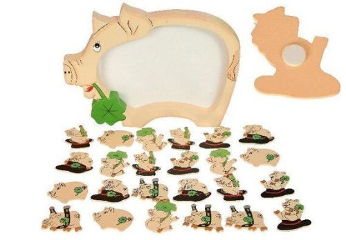 24 GESCHENKAUFKLEBER GLÜCKSSCHWEIN HOLZ SCHWEIN Glück von A & S