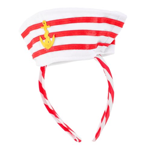 ASAKKURA Rotes Matrosen Stirnband Kapitänsmütze Haarreif Kostüm Zubehör für Halloween Cosplay Themenparty Nautisches Party Accessoire für Erwachsene ASAKKURA Rotes Matrosen Stirnband Kapitänsmütze Haarreif Kostüm Zubehör für Halloween Cosplay Themenparty Nautisches Party Accessoire für Erwachsene von ASAKKURA