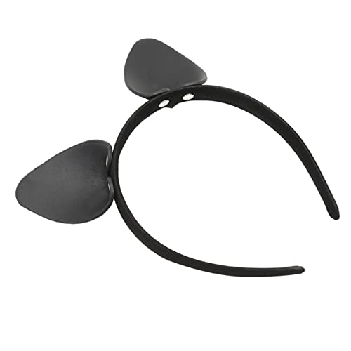 ASAKKURA Schwarzer Leder Haarreif Damen Kopfschmuck Party Stirnband mit Katzenohren Elegant für Fotoshootings und Kostümpartys von ASAKKURA