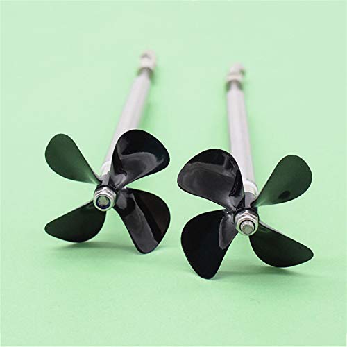 ASDGH Modellschiffpropeller, 2 Sets RC Boot Motorwelle Montage 4mm Edelstahl Set Metall Universalgelenk + Welle + D50 Positive/Reverse 4-Blatt Propeller (Color : 30x25cm 4x2.3mm) von ASDGH