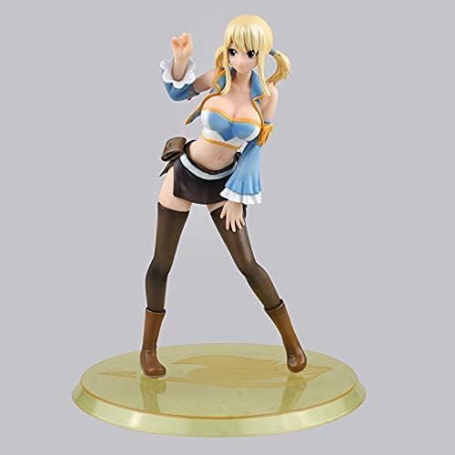 2025 Neue 21 cm japanische Anime Fairy Tail Lucy Heartfilia Cast Off Replaceabl Gesichtsveränderung mit Zubehör, schöne PVC-Actionfiguren-Kollektion, Statue, Modell, Cartoon-Spielzeug, Puppe, in von ASEDRFY