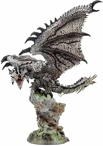 22 cm große Monsterjäger-Figur, silberfarbene Rathalos-Figur, PVC, umweltfreundliche Materialien, geeignet für Zuhause, Büro, Schreibtisch, dekorative Ornamente von ASEDRFY