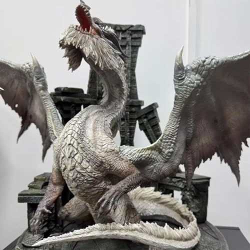 30 cm große Monsterjäger-Figur, weiß, Fatalis-Figur, PVC, umweltfreundliche Materialien, geeignet für Zuhause, Büro, Schreibtisch, dekorative Ornamente von ASEDRFY