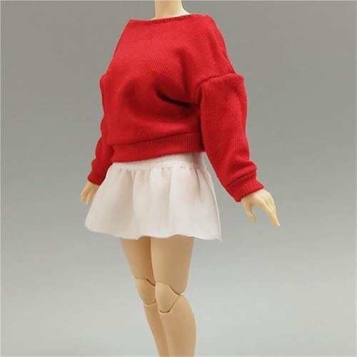 ASEDRFY 1/12 Maßstab weibliche Figur, Puppenkleidung, langärmelig, Kapuzenrock, Kostüm für 15,2 cm weibliche Soldatin, Actionfigur, Puppe (weiß) von ASEDRFY