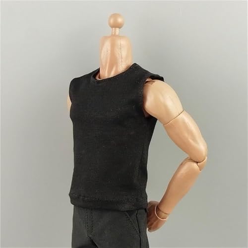 ASEDRFY 1/6 Maßstab männlich, Figurenpuppenkleidung, ärmellos, einfarbig, lockeres Hemd, Kostüm für 30,5 cm männliche Soldaten, Actionfigur, Puppe (weiß) von ASEDRFY