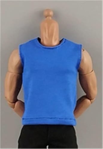 ASEDRFY 1/6 Maßstab männlich, Figurenpuppenkleidung, ärmellos, einfarbig, lockeres Hemd, Kostüm für 30,5 cm männliche Soldaten, Actionfigur, Puppe (weiß) von ASEDRFY