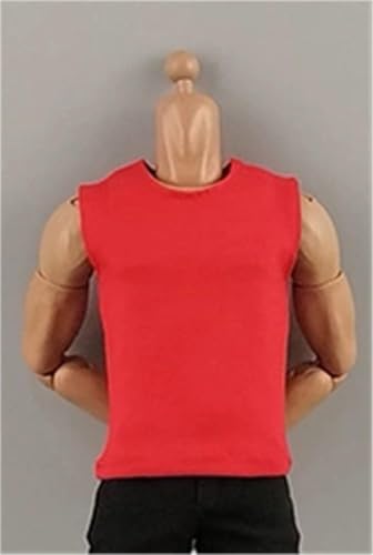 ASEDRFY 1/6 Maßstab männlich, Figurenpuppenkleidung, ärmellos, einfarbig, lockeres Hemd, Kostüm für 30,5 cm männliche Soldaten, Actionfigur, Puppe (weiß) von ASEDRFY