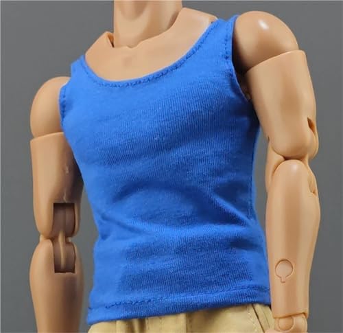 ASEDRFY 1/6 Maßstab männlich, Figurenpuppenkleidung, ärmellos, lässig, einfarbig, lockere Hemden für 30,5 cm große Soldaten, Actionfigur, Puppe (weiß) von ASEDRFY