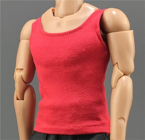 ASEDRFY 1/6 Maßstab männlich, Figurenpuppenkleidung, ärmellos, lässig, einfarbig, lockere Hemden für 30,5 cm große Soldaten, Actionfigur, Puppe (weiß) von ASEDRFY