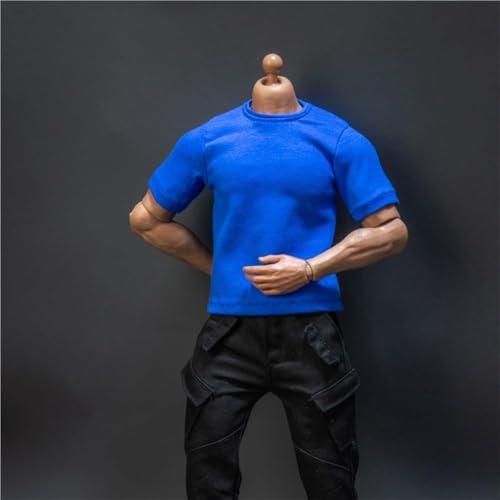 ASEDRFY 1/6 Maßstab männlich, Figurenpuppenkleidung, kurzärmelig, lässig, einfarbig, lockere T-Shirts für 30,5 cm große Soldaten, Actionfigur, Puppe (schwarz) von ASEDRFY