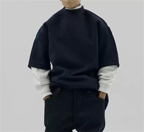 ASEDRFY 1/6 Maßstab männliche/weibliche Kleidung, kurzärmeliges T-Shirt Kleidung für 30,5 cm nahtlose Actionfigur-Körperpuppe (schwarz) von ASEDRFY